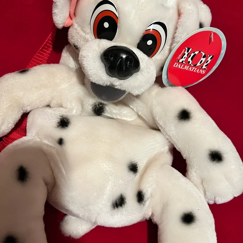 Vintage Disney Plush Dalmatian White and‎ Black Backpack 🎒 Rare Collectible